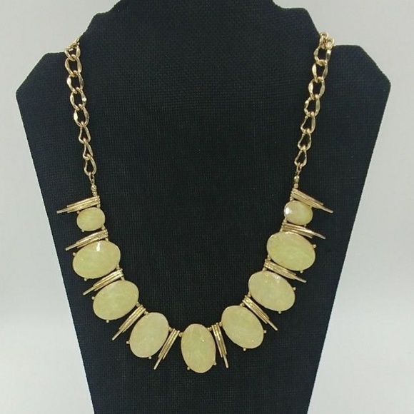 Spiked Diamante Jeweled Stone Gold Necklace - Picture 1 of 3